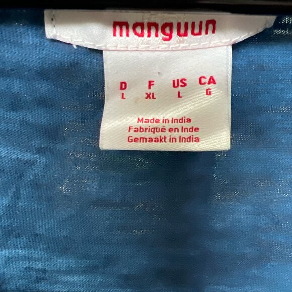 Manguun Germany 100% Cotton Lightweight Blue Sequin Sleeveless Tank Top - Picture 3 of 4